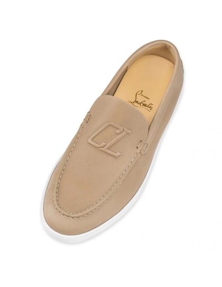 Knockoff Christian Louboutin Varsiboat Boat Shoes Calf Leather Saharienne, Fake Christian Louboutin Shoes