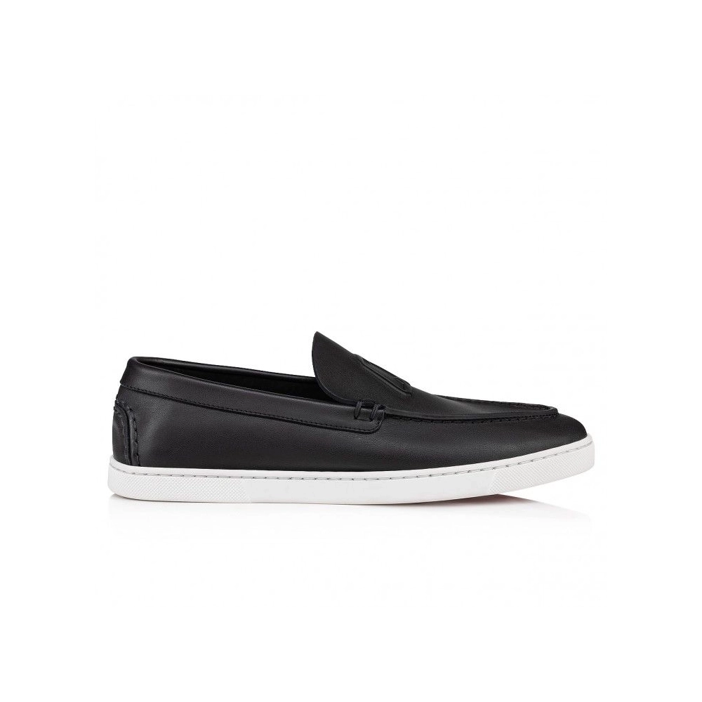 Cheap Christian Louboutin Varsiboat Boat Shoes Calf Leather Black, Discount Christian Louboutin Shoes Outlet Online