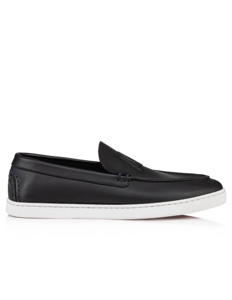 Cheap Christian Louboutin Varsiboat Boat Shoes Calf Leather Black, Discount Christian Louboutin Shoes Outlet Online