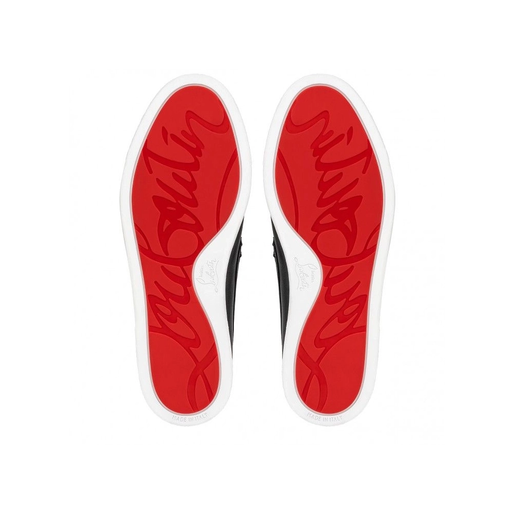 Cheap Christian Louboutin Varsiboat Boat Shoes Calf Leather Black, Discount Christian Louboutin Shoes Outlet Online