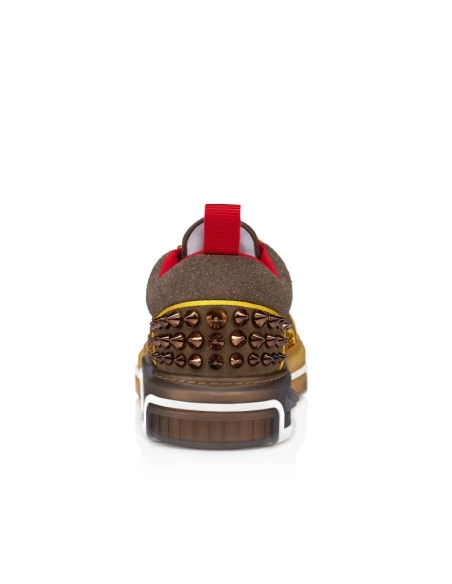 Replica Christian Louboutin Astroloubi Strass Sneakers Women Veau Velours Strass Yellow