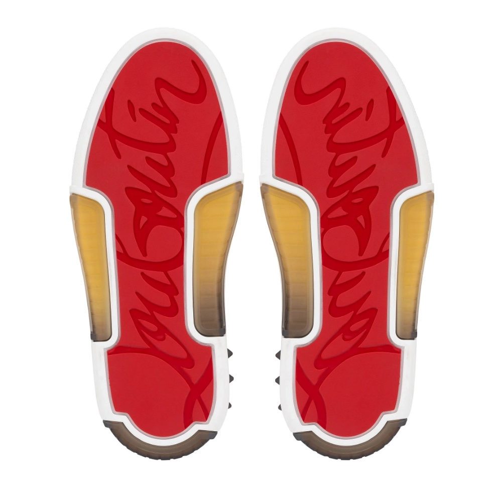 Replica Christian Louboutin Astroloubi Strass Sneakers Women Veau Velours Strass Yellow