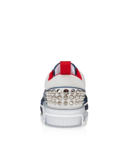 Replica Christian Louboutin Astroloubi Strass Sneakers Veau Velours Suede Leather Blue