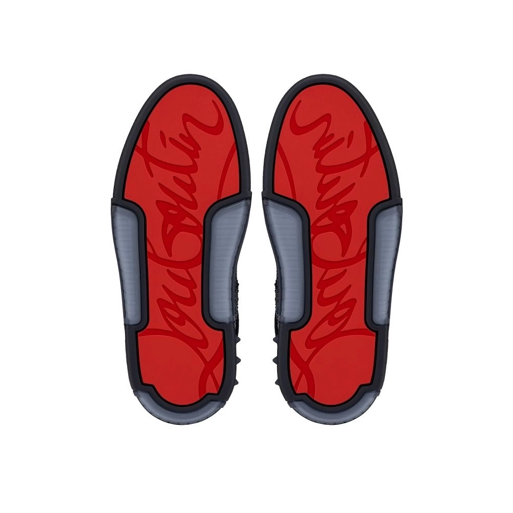 Fake Christian Louboutin Astroloubi Strass Sneakers Veau Velours Strass Navy, Replica Christian Louboutin Shoes