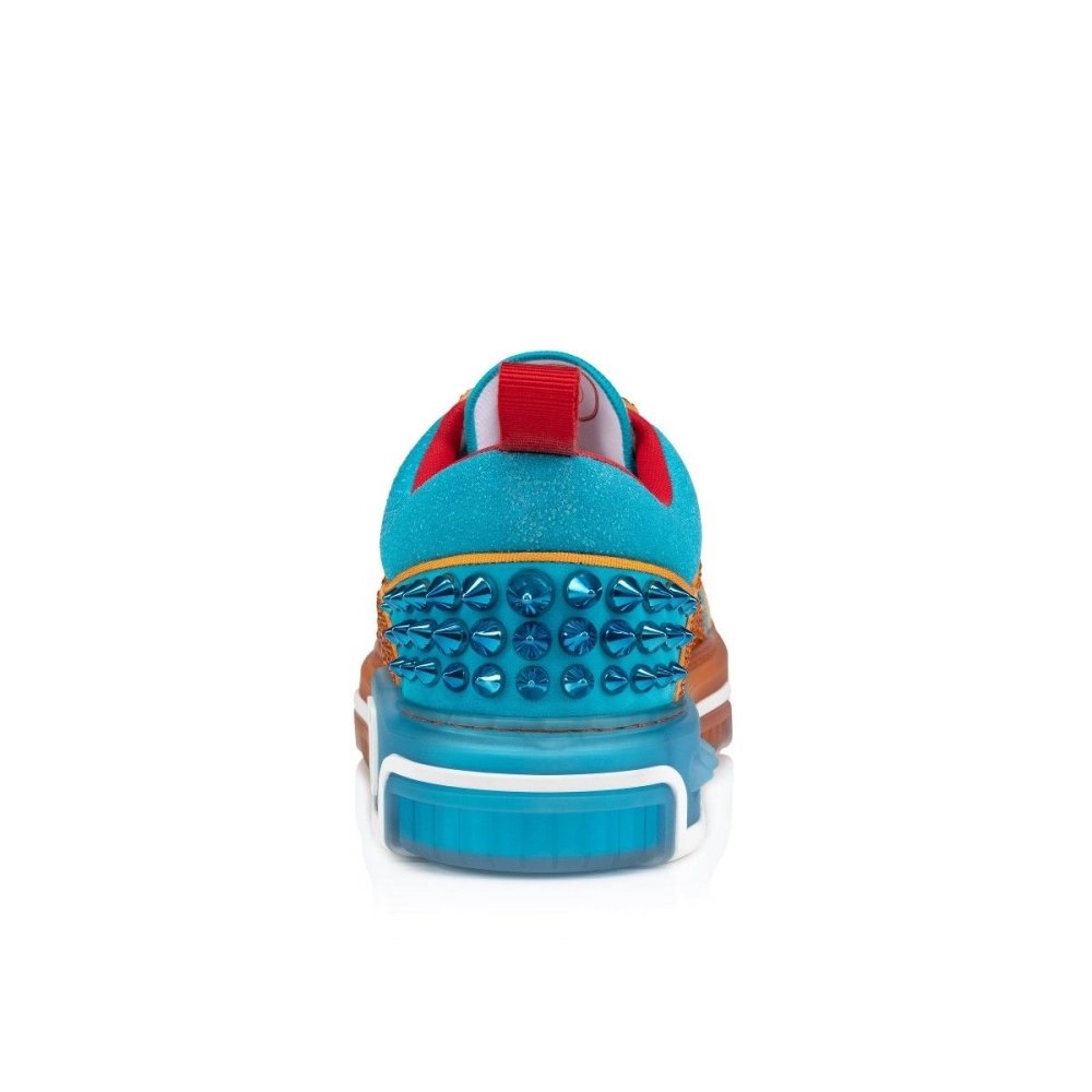Replica Christian Louboutin Astroloubi Strass Sneakers Calf Leather Hibiscus, Fake Christian Louboutin