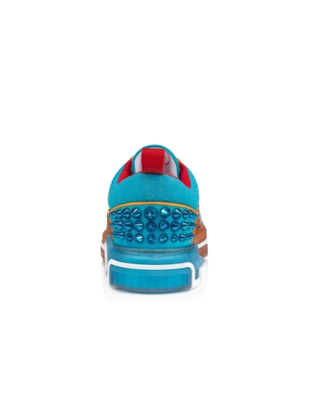 Replica Christian Louboutin Astroloubi Strass Sneakers Calf Leather Hibiscus, Fake Christian Louboutin