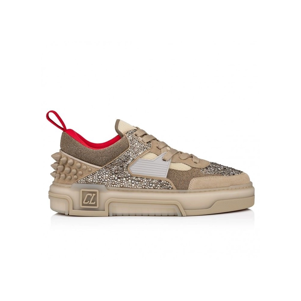 Fake Christian Louboutin Astroloubi Strass Sneakers Veau Velours Suede Leather Comete Saharienne, Replica CL Shoes
