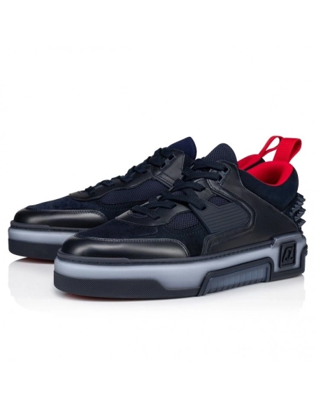 Cheap?Christian Louboutin Astroloubi Sneakers Calf Leather Suede And Rubber Navy Outlet Sale, Discount CL Shoes