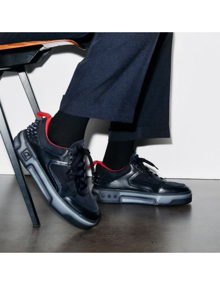 Cheap?Christian Louboutin Astroloubi Sneakers Calf Leather Suede And Rubber Navy Outlet Sale, Discount CL Shoes
