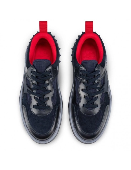 Cheap?Christian Louboutin Astroloubi Sneakers Calf Leather Suede And Rubber Navy Outlet Sale, Discount CL Shoes