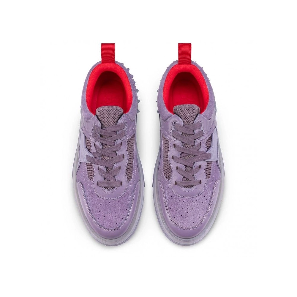 Discount Christian Louboutin Astroloubi Sneakers Calf Leather Veau Velours And Rubber Parme Outlet Online