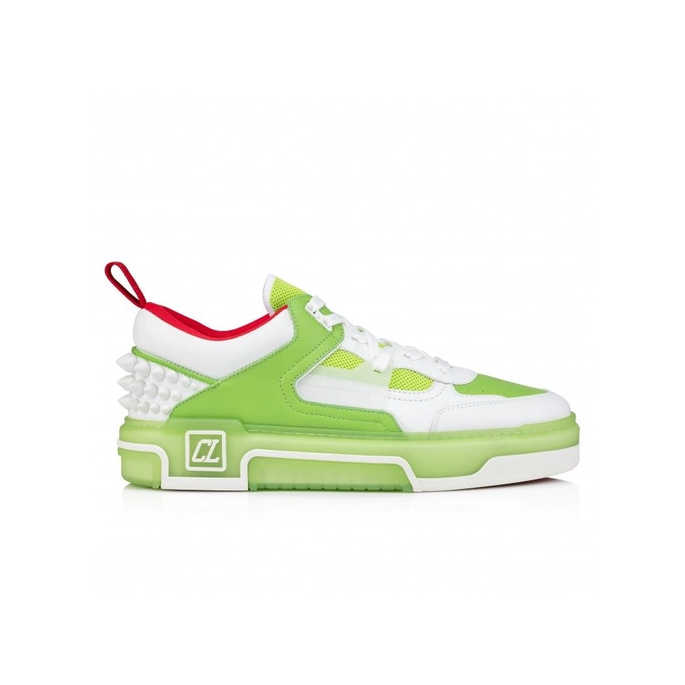 Discount Christian Louboutin Astroloubi Sneakers Calf Leather And Nappa Leather White Green, Cheap Christian Louboutin Shoes