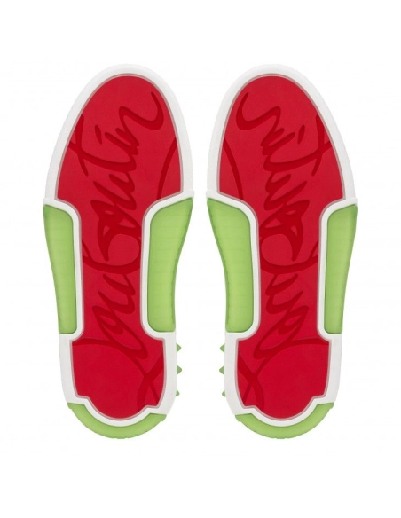 Discount Christian Louboutin Astroloubi Sneakers Calf Leather And Nappa Leather White Green, Cheap Christian Louboutin Shoes