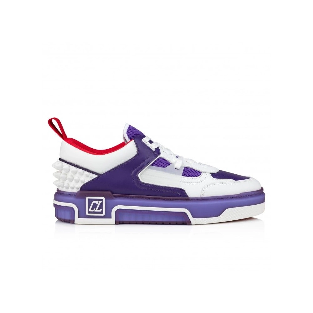 Replica Christian Louboutin Astroloubi Sneakers Calf Leather And Nappa Leather White Purple, Fake CL Shoes
