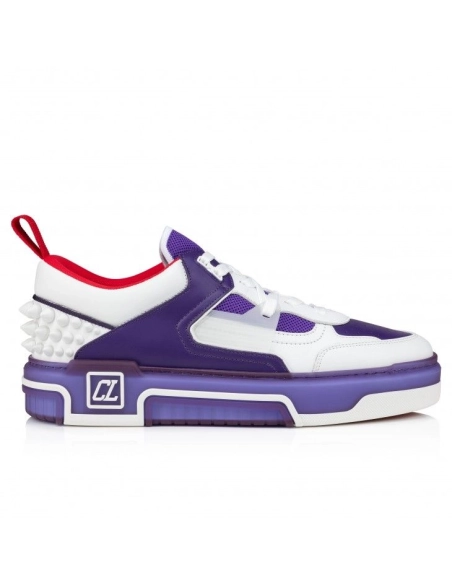 Replica Christian Louboutin Astroloubi Sneakers Calf Leather And Nappa Leather White Purple, Fake CL Shoes