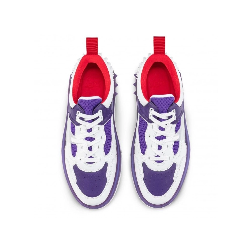 Replica Christian Louboutin Astroloubi Sneakers Calf Leather And Nappa Leather White Purple, Fake CL Shoes