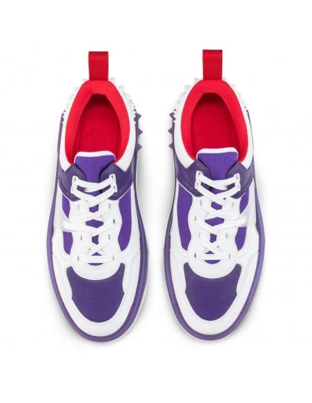 Replica Christian Louboutin Astroloubi Sneakers Calf Leather And Nappa Leather White Purple, Fake CL Shoes