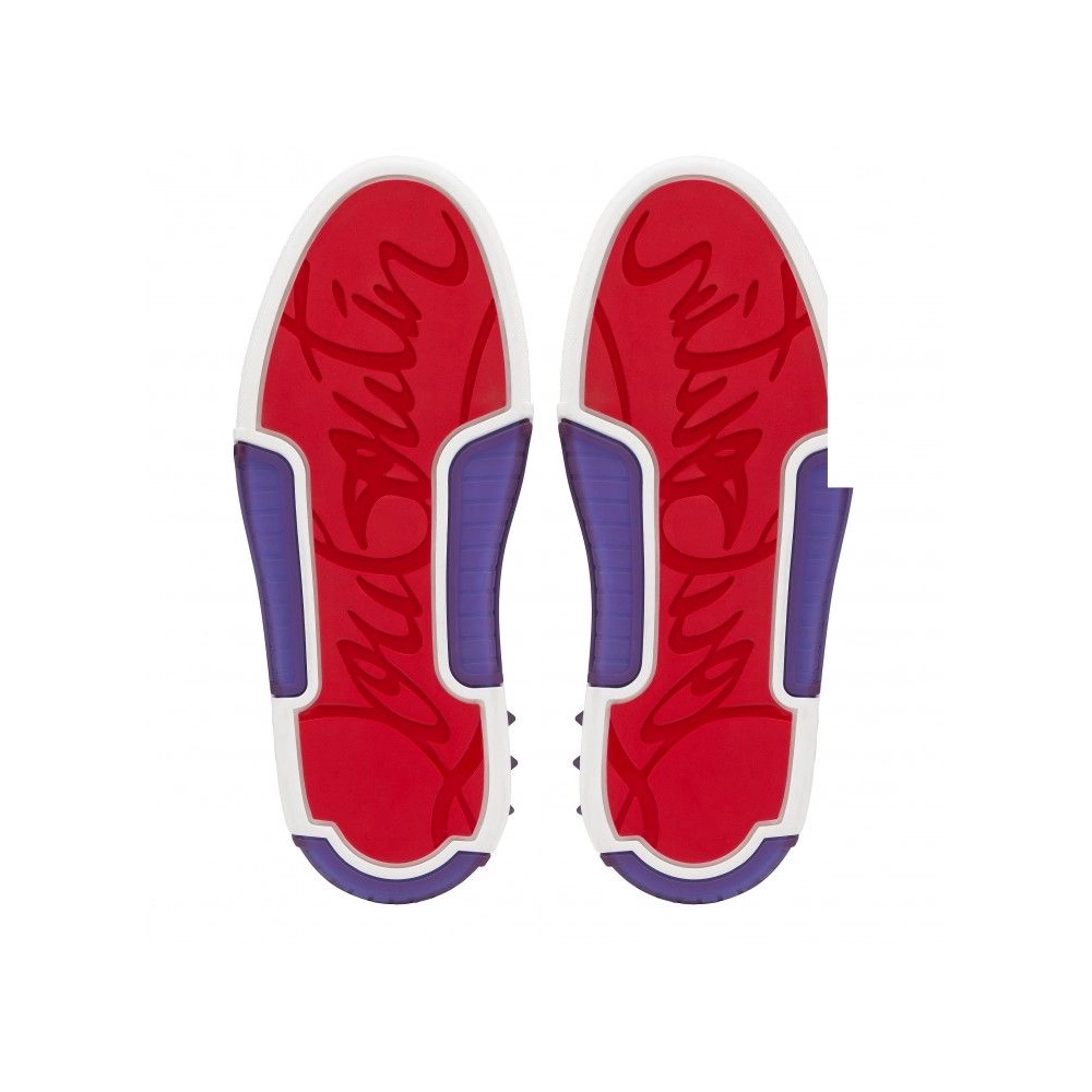 Replica Christian Louboutin Astroloubi Sneakers Calf Leather And Nappa Leather White Purple, Fake CL Shoes