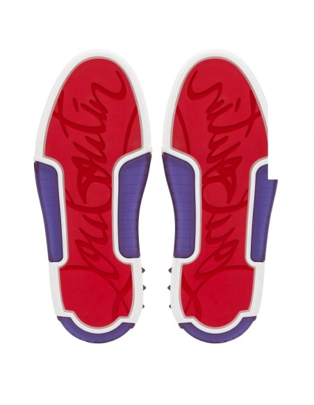 Replica Christian Louboutin Astroloubi Sneakers Calf Leather And Nappa Leather White Purple, Fake CL Shoes