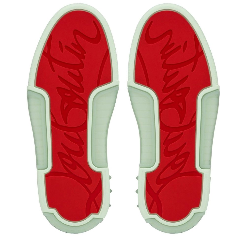 Replica Christian Louboutin Astroloubi Sneakers Calf Leather Studio Green, Fake Christian Louboutin Shoes