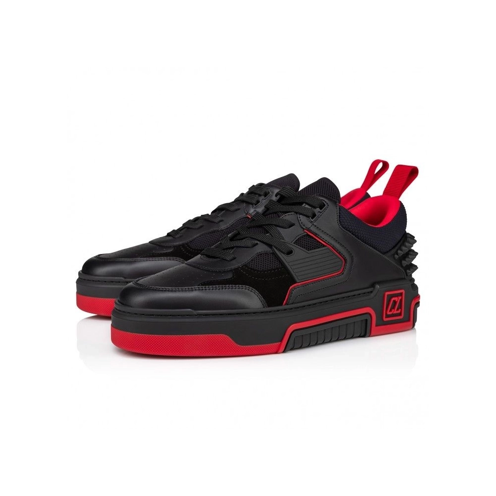 Knockoff Christian Louboutin Astroloubi Sneakers Calf Leather Suede Black, Replica Christian Louboutin Shoes