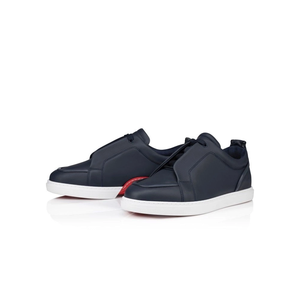 Replica Christian Louboutin Jimmy Low-Top Sneakers Calf Leather Marine