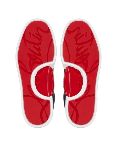 Replica Christian Louboutin Jimmy Low-Top Sneakers Calf Leather Marine