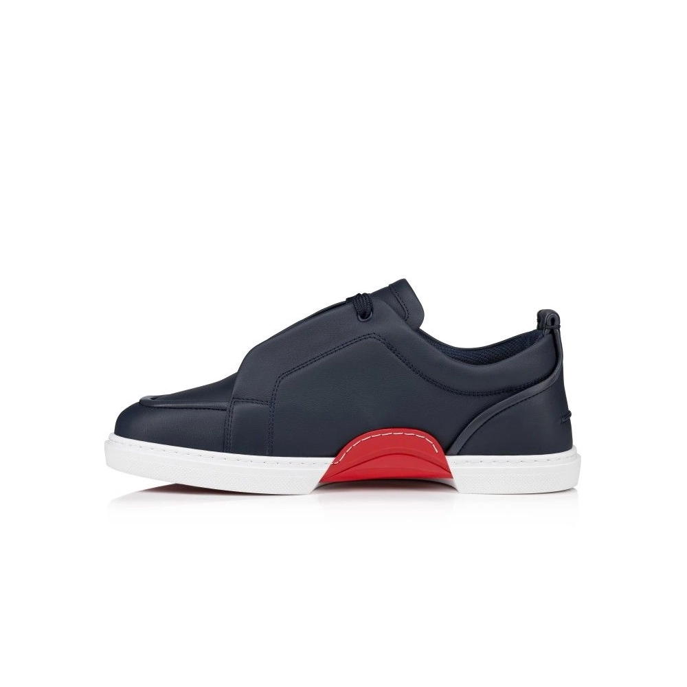 Replica Christian Louboutin Jimmy Low-Top Sneakers Calf Leather Marine