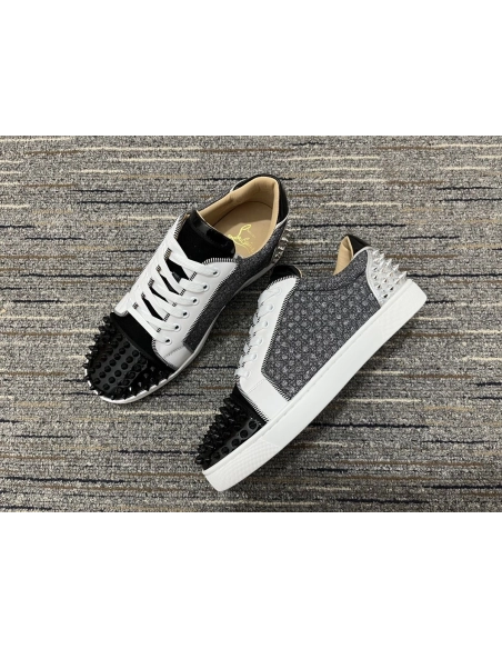 Replica Christian Louboutin Seavaste 2 Orlato Flat Low-top Sneakers Leather and Fabric Multi