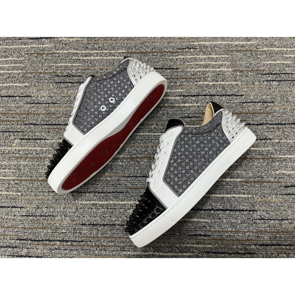 Replica Christian Louboutin Seavaste 2 Orlato Flat Low-top Sneakers Leather and Fabric Multi