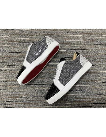 Replica Christian Louboutin Seavaste 2 Orlato Flat Low-top Sneakers Leather and Fabric Multi