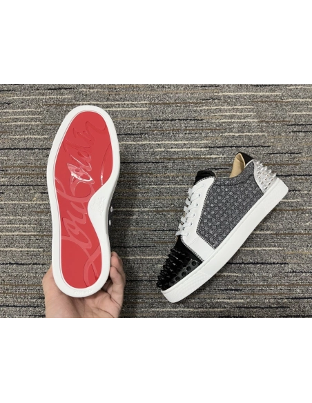 Replica Christian Louboutin Seavaste 2 Orlato Flat Low-top Sneakers Leather and Fabric Multi