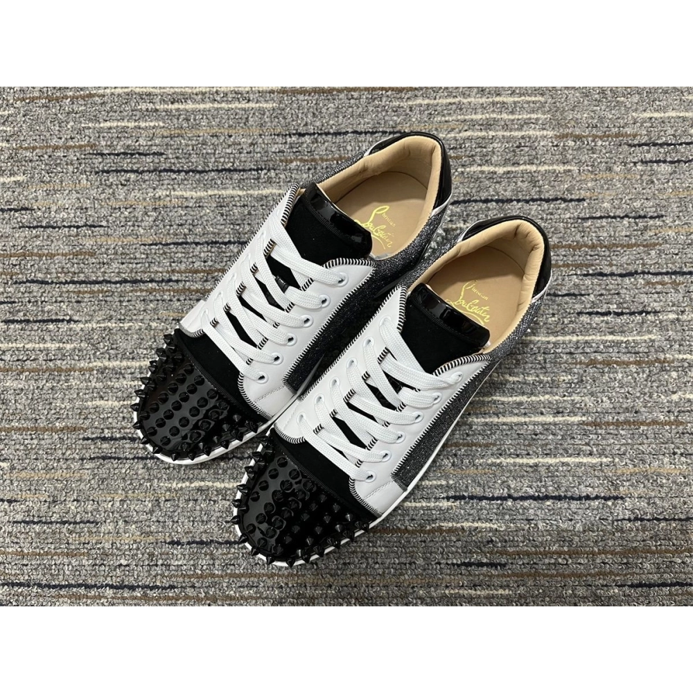 Replica Christian Louboutin Seavaste 2 Orlato Flat Low-top Sneakers Leather and Fabric Multi