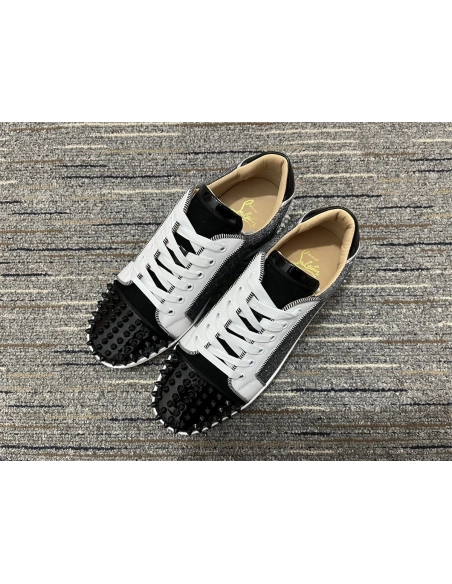 Replica Christian Louboutin Seavaste 2 Orlato Flat Low-top Sneakers Leather and Fabric Multi