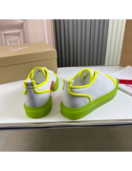 Replica Christian Louboutin Adolon Junior Low-Top Sneakers Leather Neon Yellow
