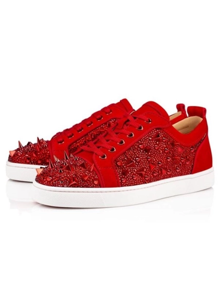 cheap Christian Louboutin Low-top Louis Junior PI Version Loubi Strass Sneaker sale