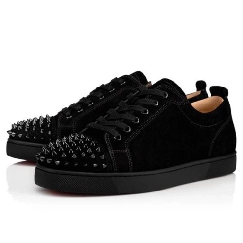 cheap Christian Louboutin Low-top Louis Junior SP Black/black Veau Velours Sneaker sale