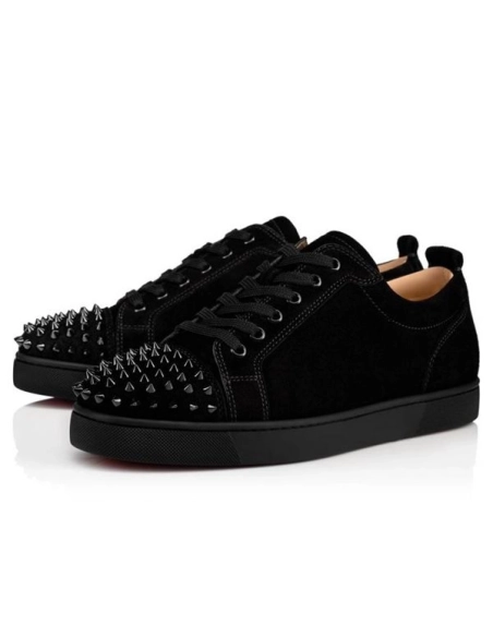 cheap Christian Louboutin Low-top Louis Junior SP Black/black Veau Velours Sneaker sale
