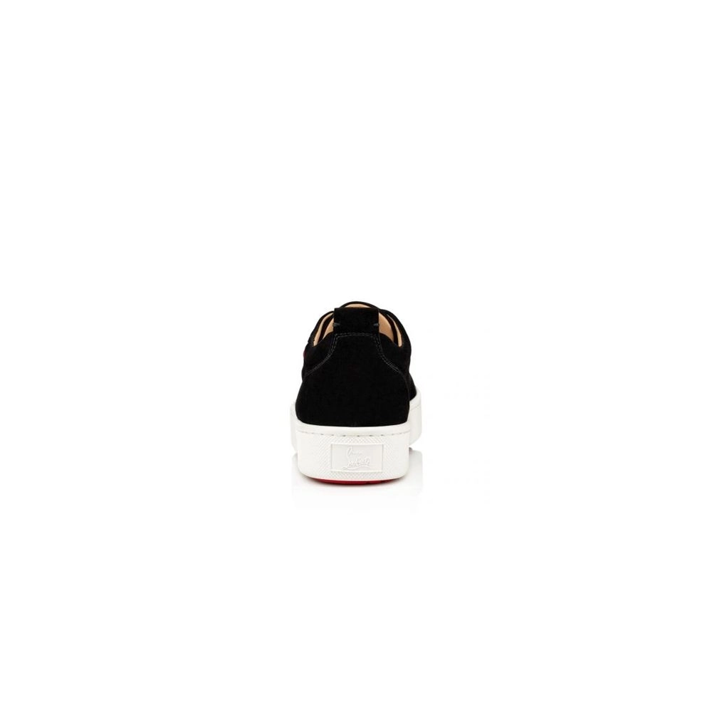 cheap Christian Louboutin Low-top Happyrui Spikes Black/black Mat Velours Sneaker sale