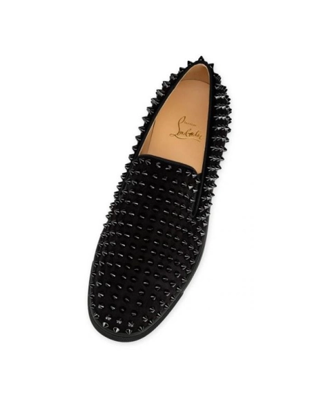 cheap Christian Louboutin Low-top Roller-boat Black/black/bk Veau Velours Sneaker sale