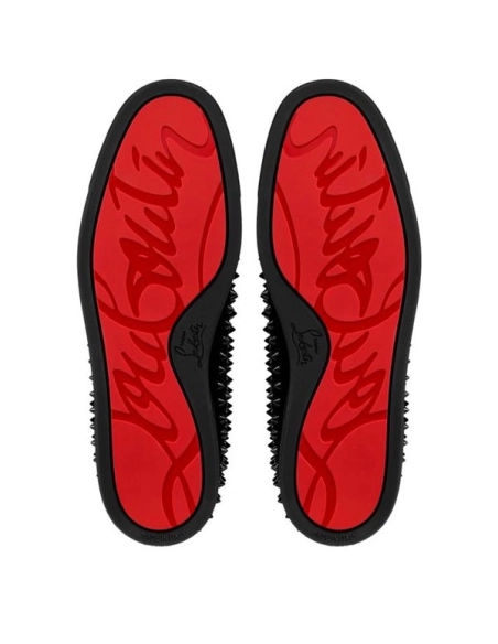 cheap Christian Louboutin Low-top Roller-boat Black/black/bk Veau Velours Sneaker sale
