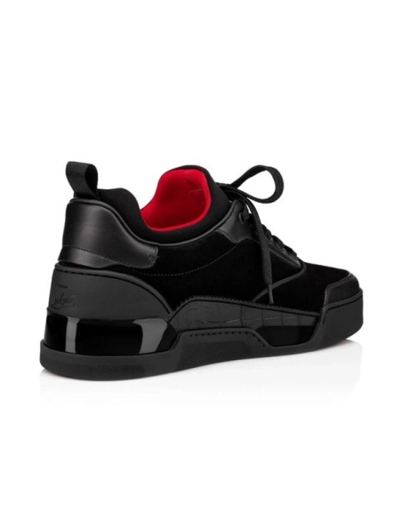 cheap Christian Louboutin Low-top Aurelien Black Veau Velours Sneaker sale