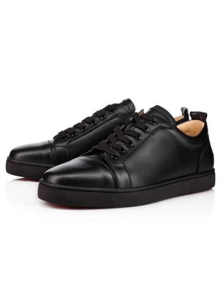 cheap Christian Louboutin Men's Low-top  Black/black Calf Sneaker sale