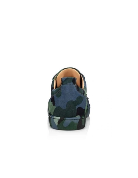 cheap Christian Louboutin Low-top Louis Junior Spikes Orlato Multi/gun Metal Veau Velours Sneaker sale