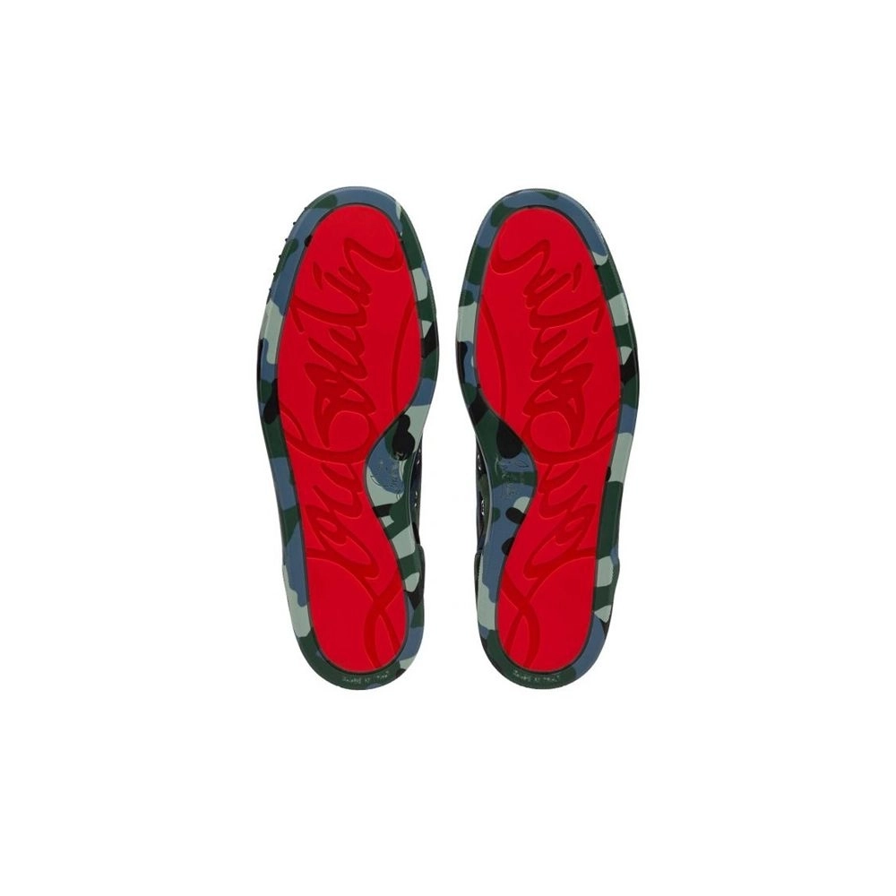 cheap Christian Louboutin Low-top Louis Junior Spikes Orlato Multi/gun Metal Veau Velours Sneaker sale