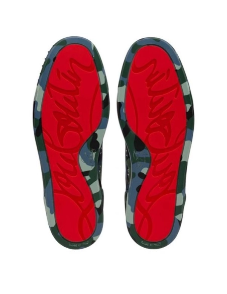 cheap Christian Louboutin Low-top Louis Junior Spikes Orlato Multi/gun Metal Veau Velours Sneaker sale