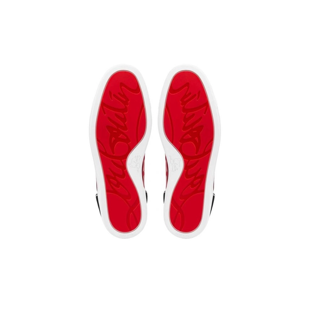 cheap Christian Louboutin Low-top Fun Louis Junior Spikes Version Loubi/black Leather Sneaker sale