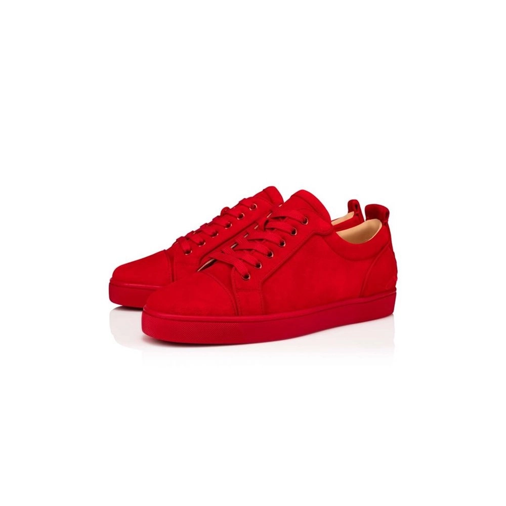 cheap Christian Louboutin Low-top Fun Louis Junior Red Loubi Veau Velours Sneaker sale