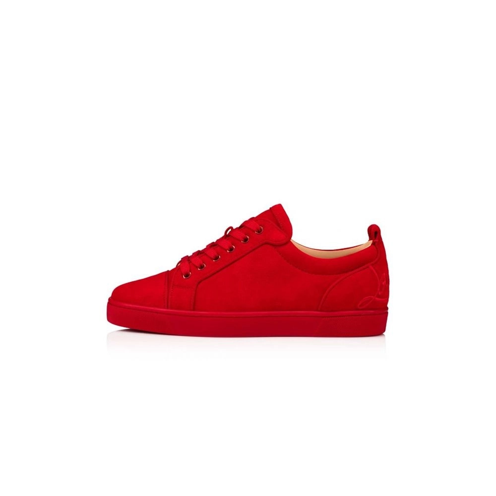 cheap Christian Louboutin Low-top Fun Louis Junior Red Loubi Veau Velours Sneaker sale