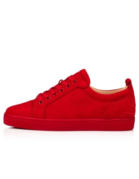 cheap Christian Louboutin Low-top Fun Louis Junior Red Loubi Veau Velours Sneaker sale